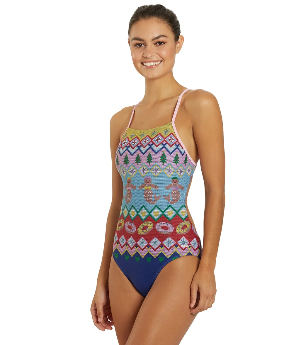 Sporti Granny Sweater Gingerbread Mermaid Micro Back One Piece Swimsuit - Image 2