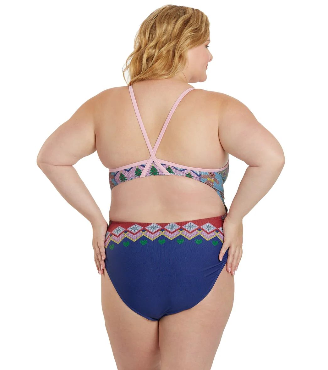 Sporti Granny Sweater Gingerbread Mermaid Thin Strap One Piece Swimsuit - Image 10