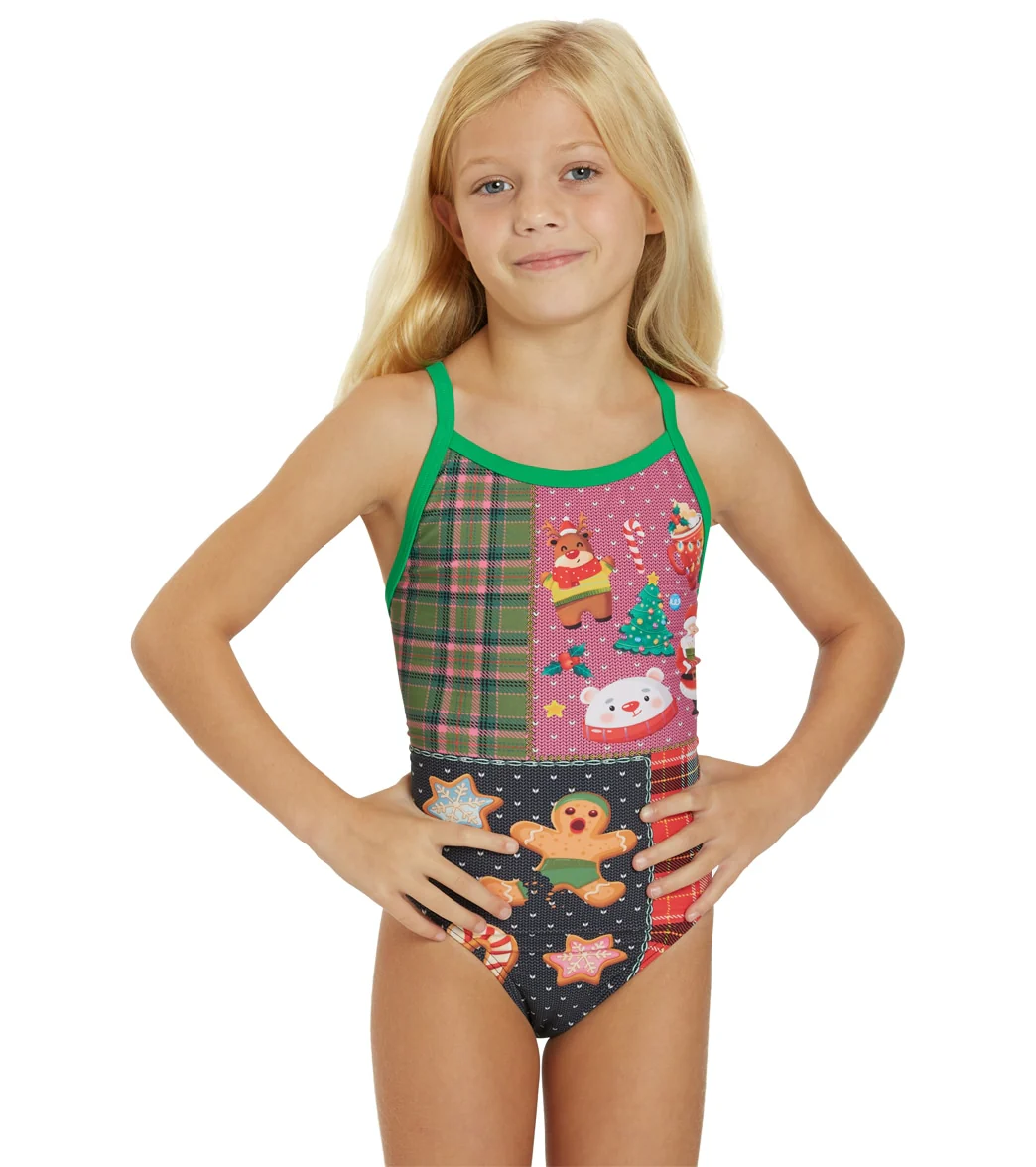 Sporti Granny Sweater Holiday Tartan Thin Strap One Piece Swimsuit Youth (22-28) - Image 5