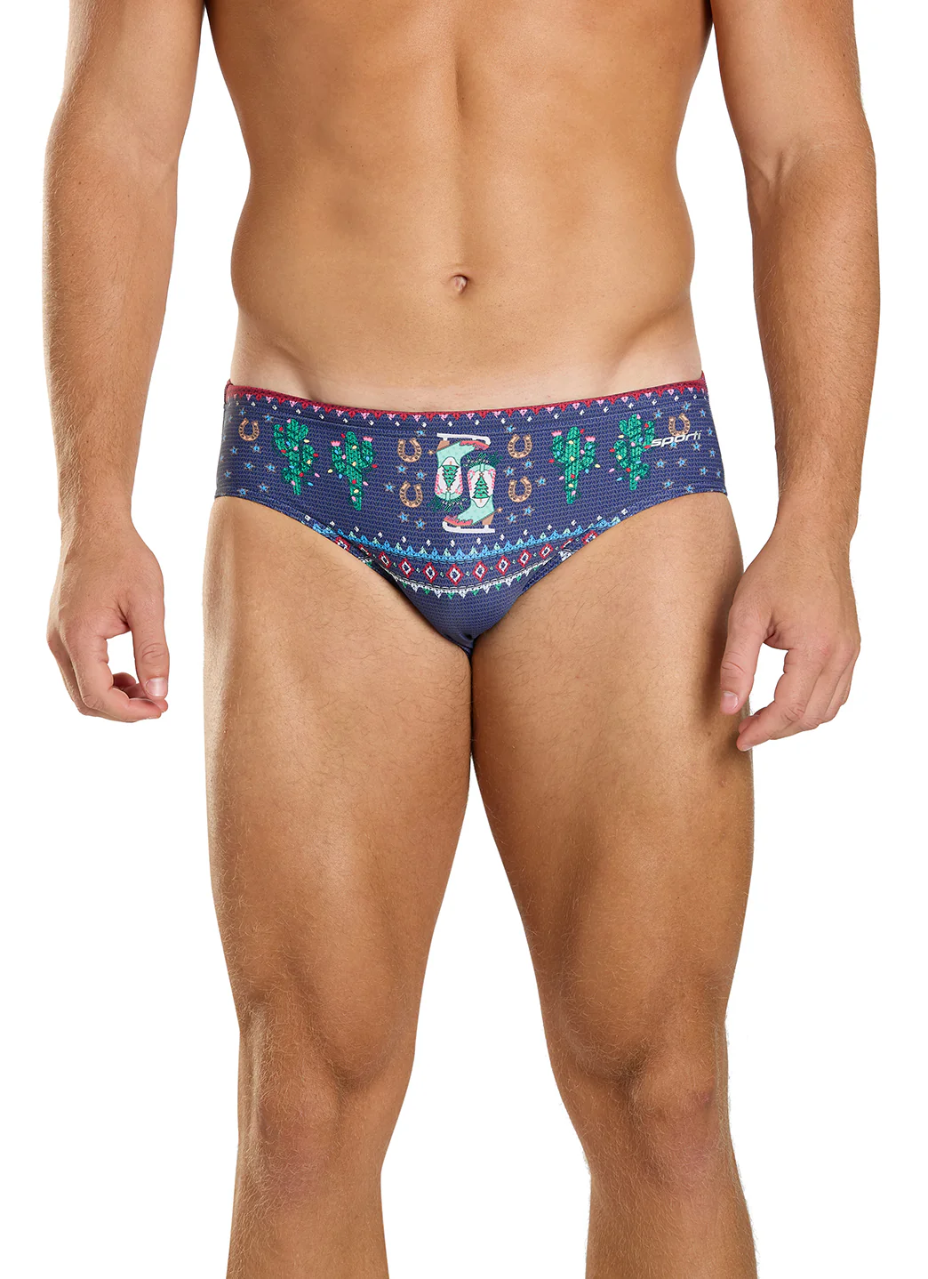 Sporti Granny Sweater Jingle Spurs Brief Swimsuit (26-40) - Image 7