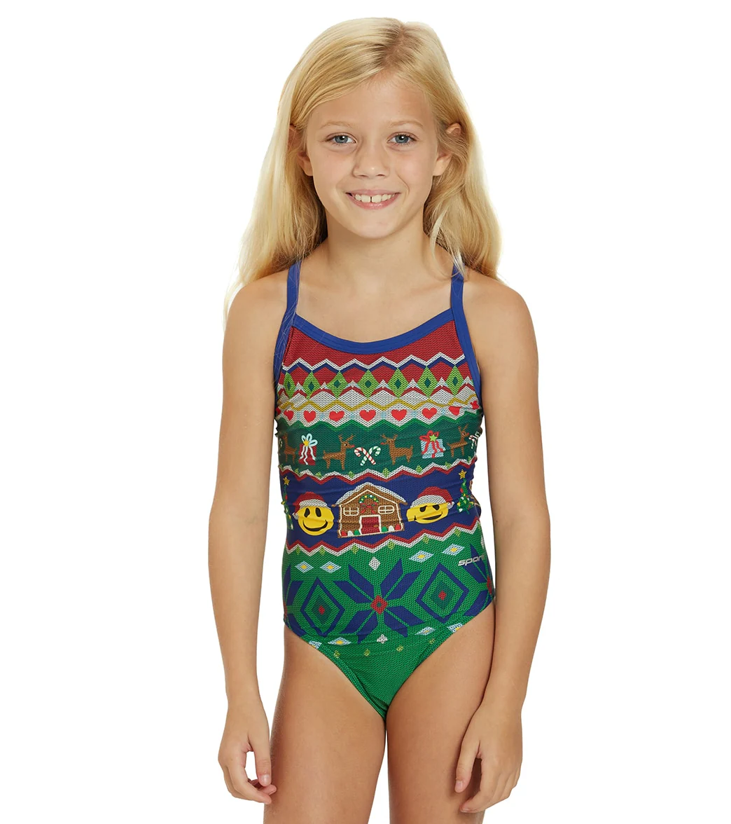 Sporti Granny Sweater Smiley Reindeer Thin Strap One Piece Swimsuit Youth (22-28) - Image 6