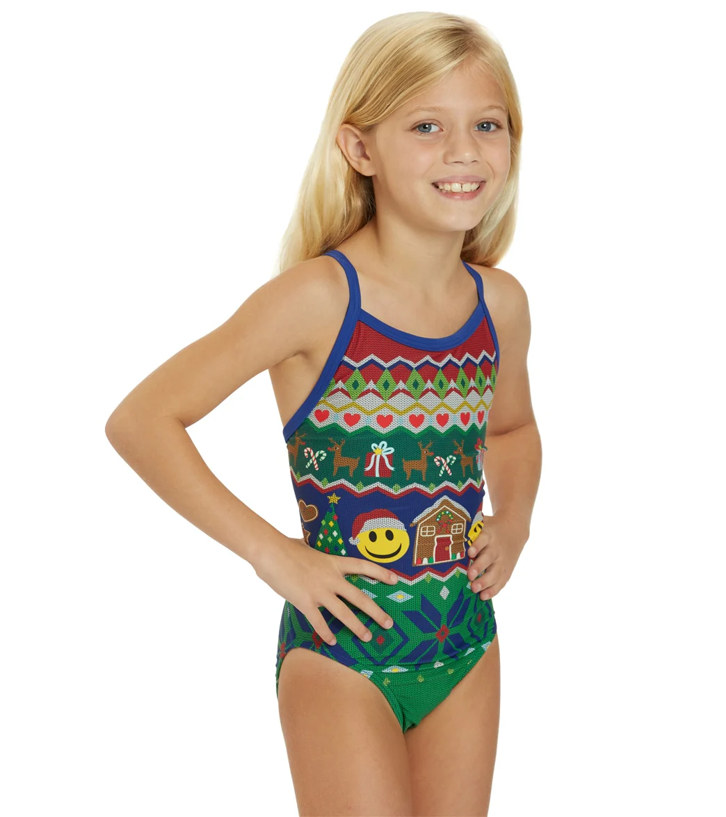 Sporti Granny Sweater Smiley Reindeer Thin Strap One Piece Swimsuit Youth (22-28) - Image 7