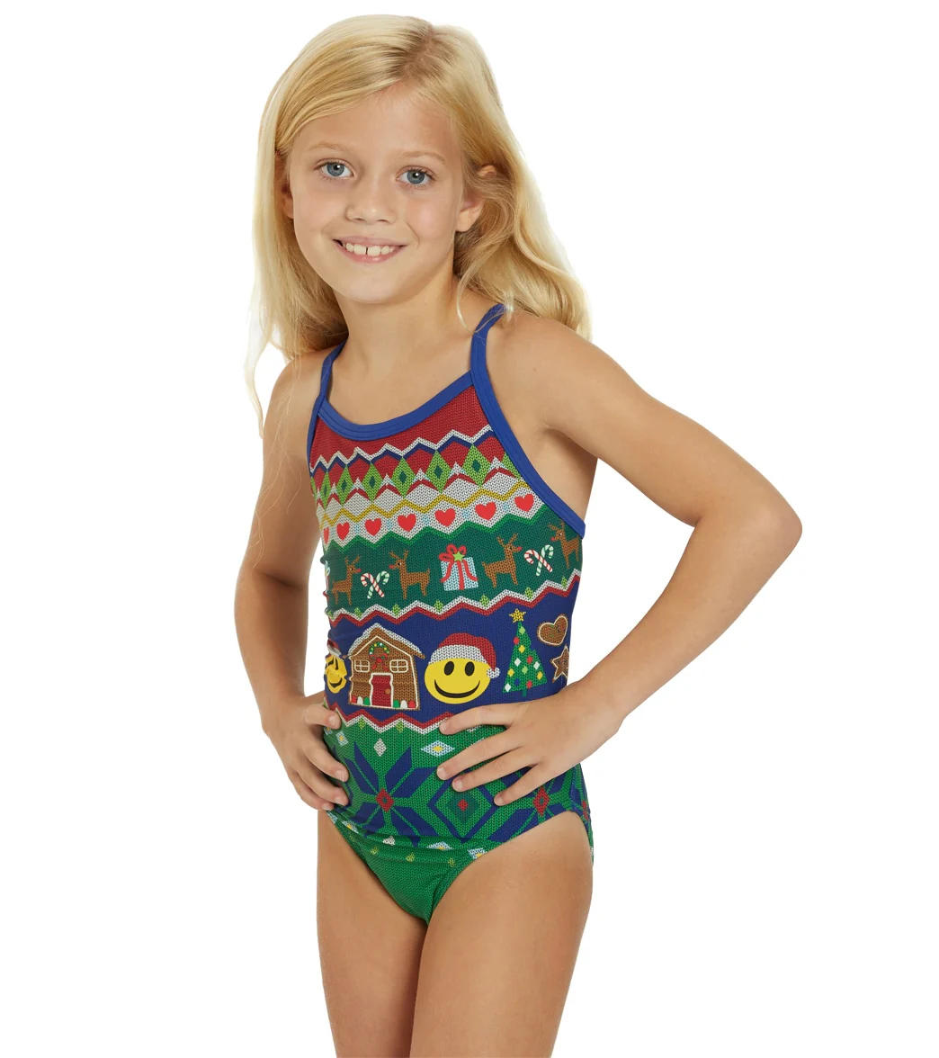 Sporti Granny Sweater Smiley Reindeer Thin Strap One Piece Swimsuit Youth (22-28) - Image 9
