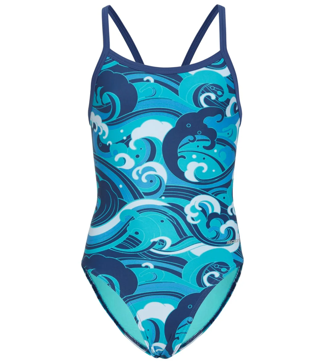 Sporti Great Wave Thin Strap One Piece Swimsuit Youth (22-28) - Image 4