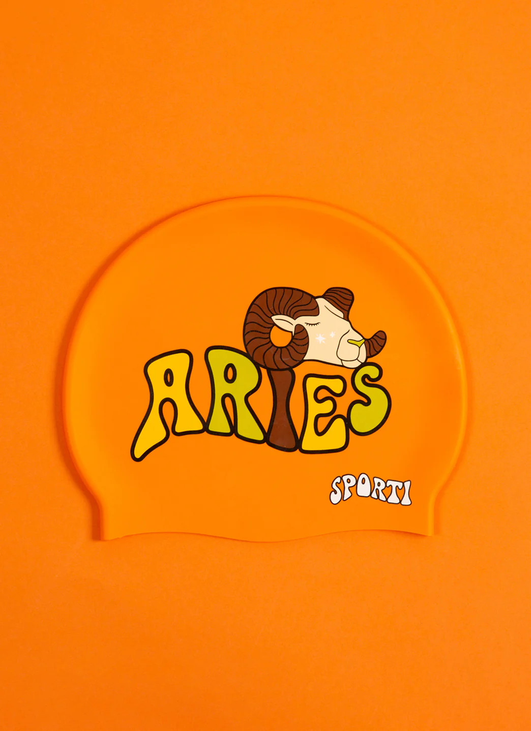 Sporti Groovy Zodiac Aries Silicone Swim Cap - Image 5
