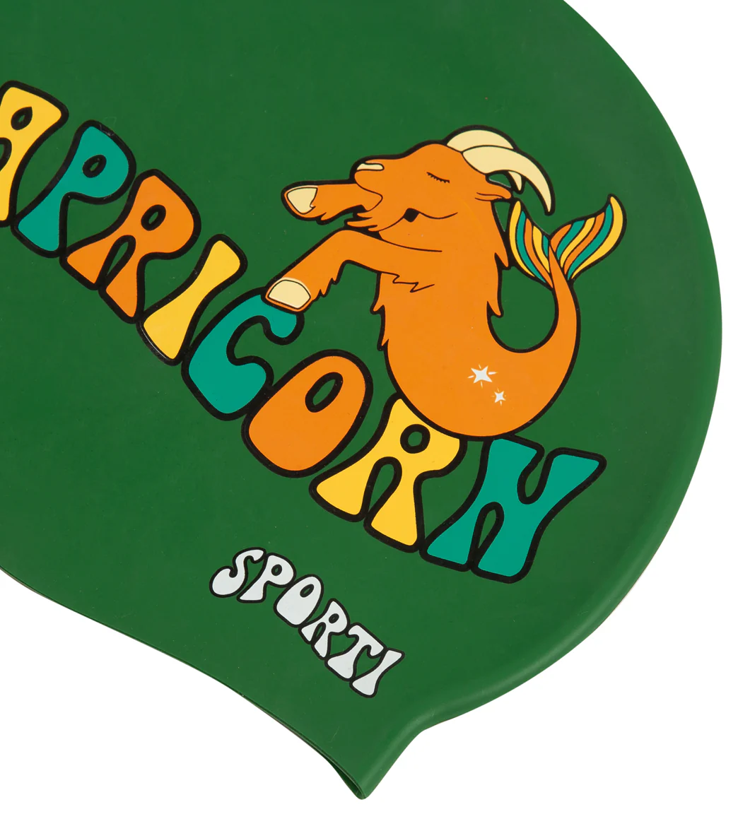 Sporti Groovy Zodiac Capricorn Silicone Swim Cap - Image 4