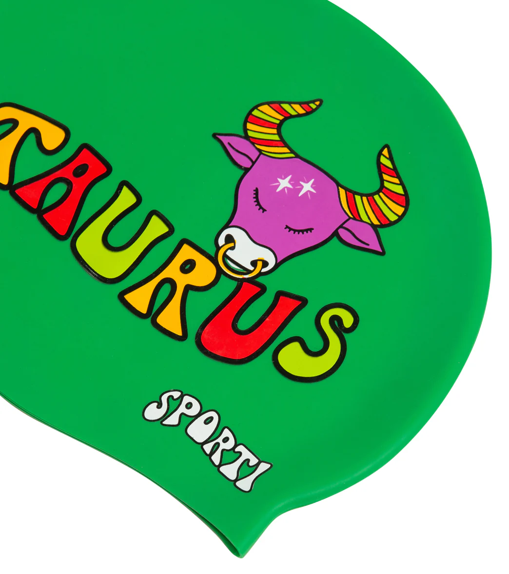 Sporti Groovy Zodiac Taurus Silicone Swim Cap - Image 3