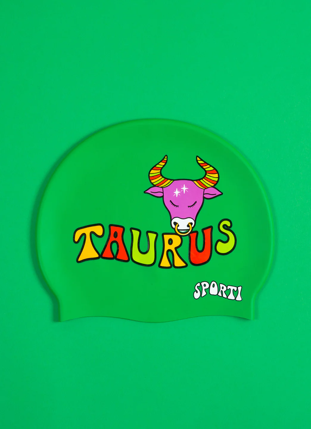 Sporti Groovy Zodiac Taurus Silicone Swim Cap - Image 5