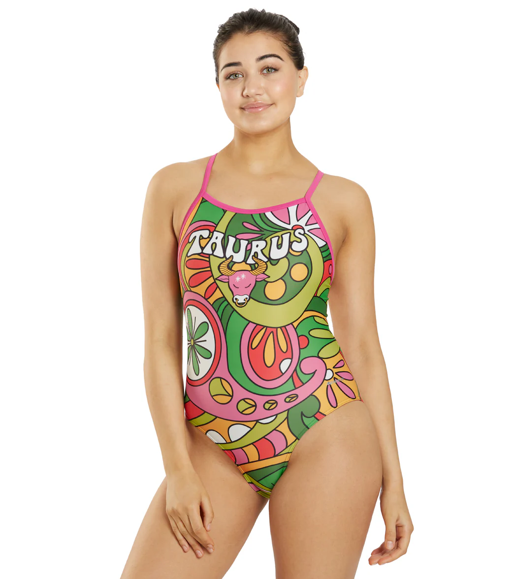 Sporti Groovy Zodiac Taurus Thin Strap One Piece Swimsuit (22-44) - Image 7