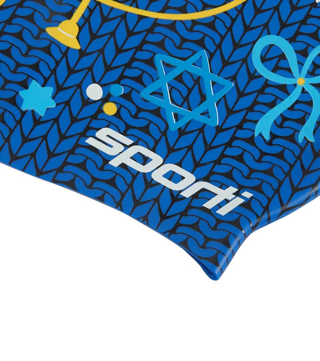 Sporti Hanukkah Silicone Swim Cap - Image 4