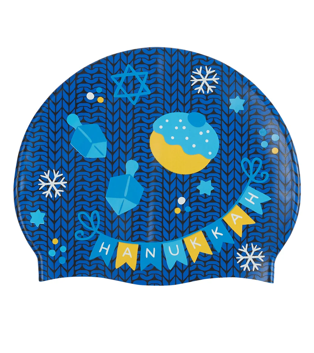 Sporti Hanukkah Silicone Swim Cap Jr. - Image 3
