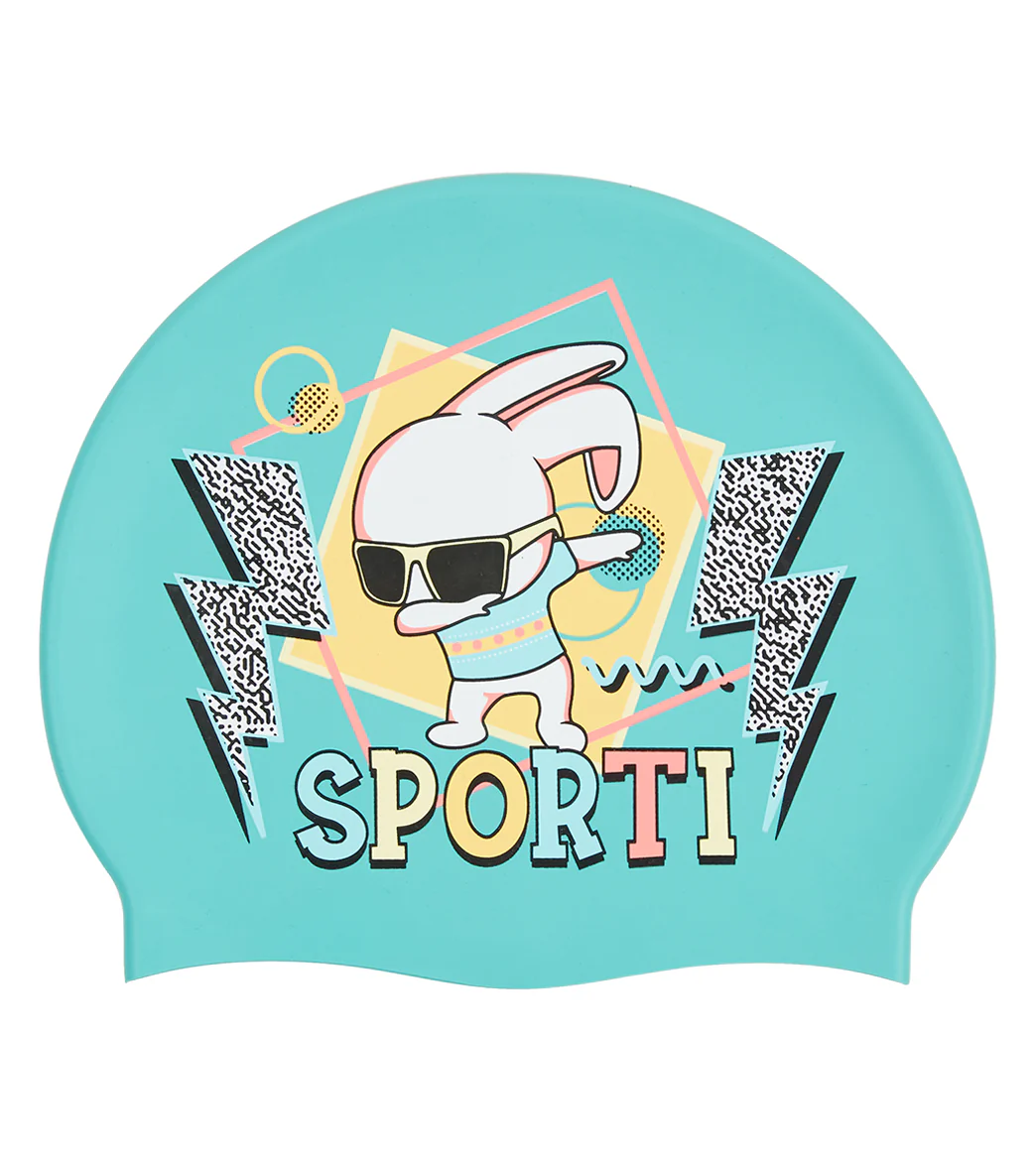 Sporti Hip Hop Bunny Silicone Swim Cap - Image 2