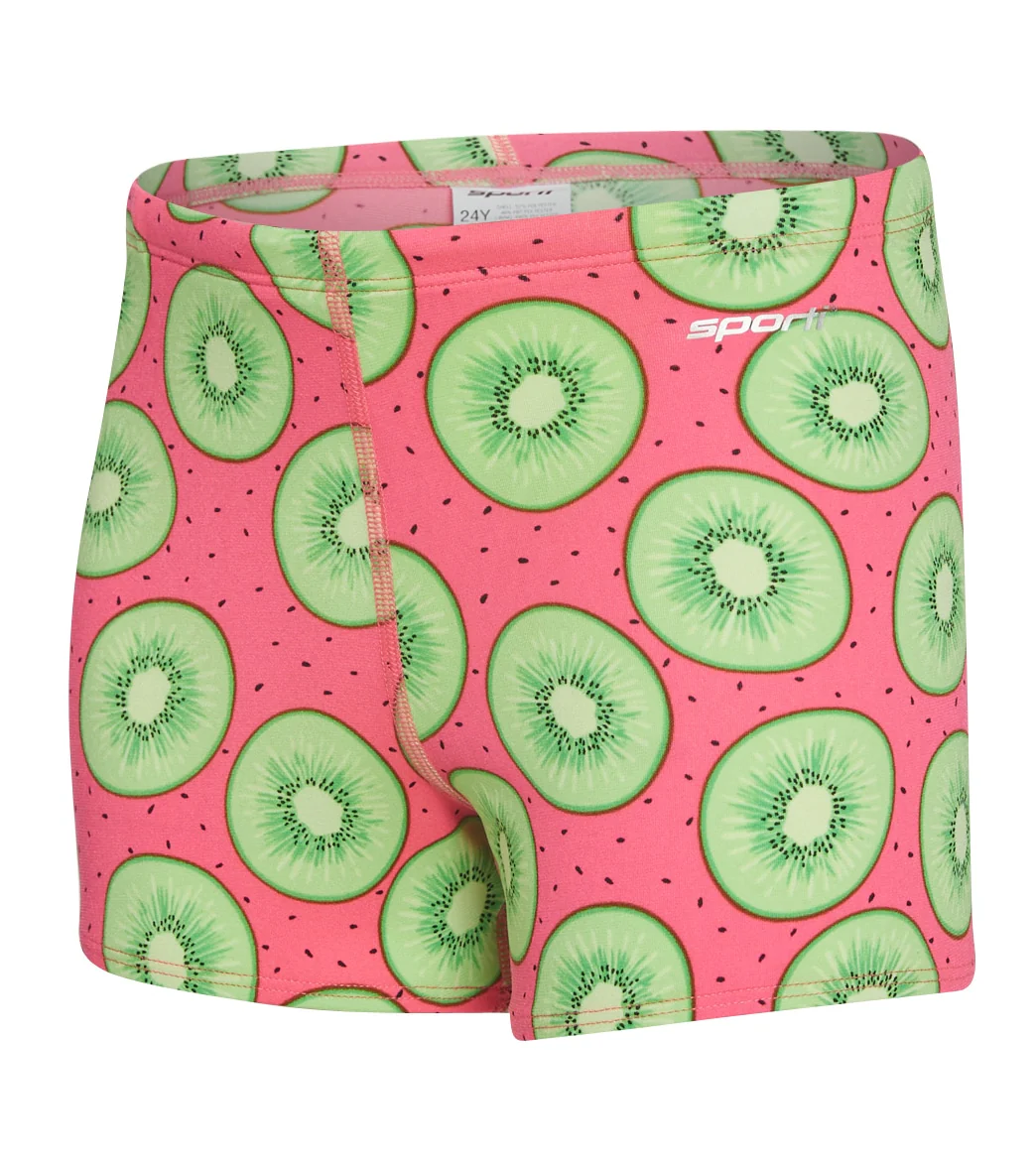 Sporti HydroLast Love Kiwi Square Leg Swimsuit Youth (22-28)