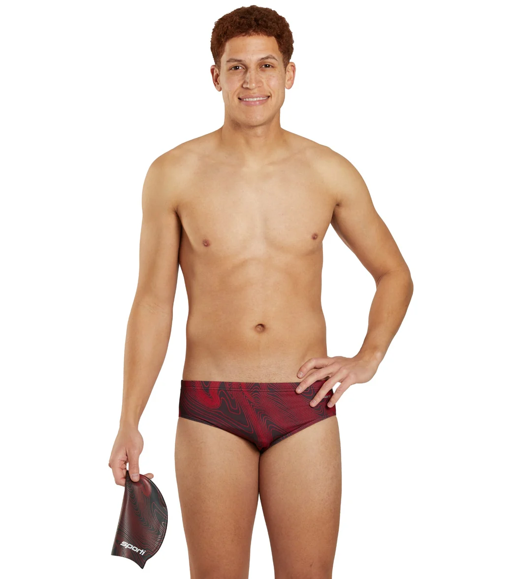 Sporti HydroLast Sonar Waves Brief Swimsuit (22-40) - Image 49
