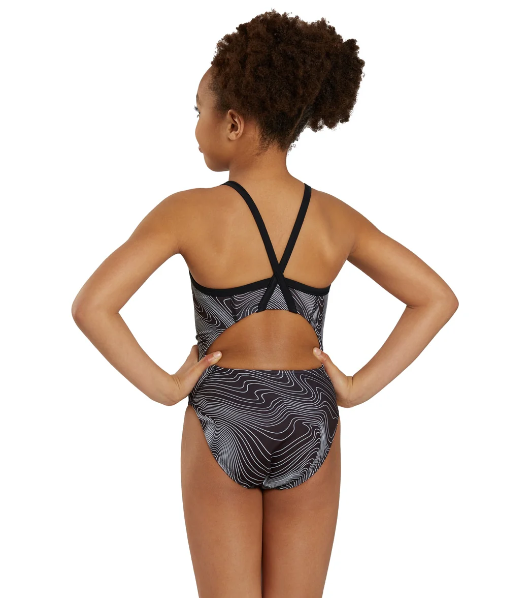 Sporti HydroLast Sonar Waves Thin Strap One Piece Swimsuit Youth (22 - 28) - Image 16