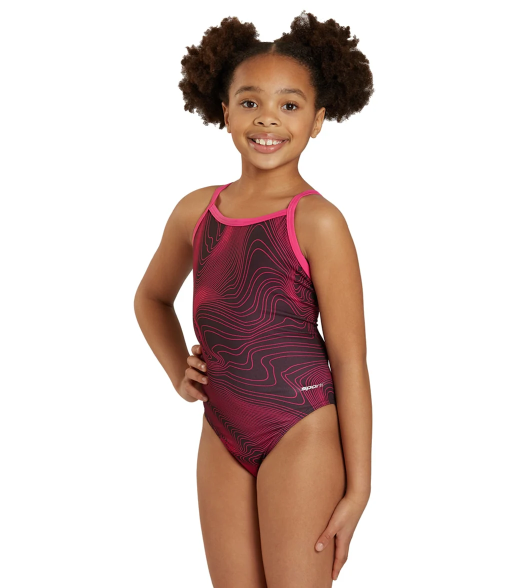 Sporti HydroLast Sonar Waves Thin Strap One Piece Swimsuit Youth (22 - 28) - Image 2