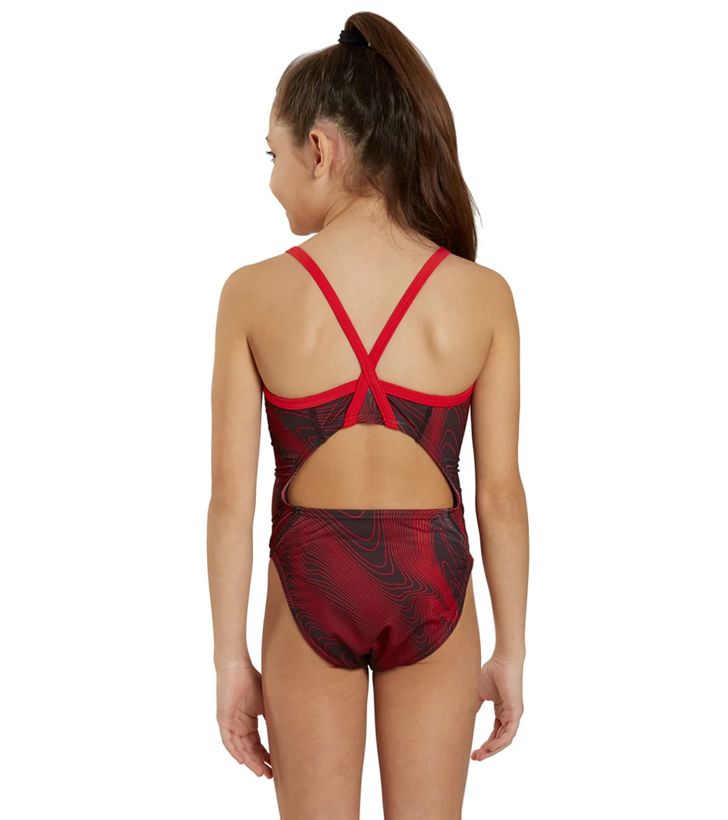 Sporti HydroLast Sonar Waves Thin Strap One Piece Swimsuit Youth (22 - 28) - Image 22