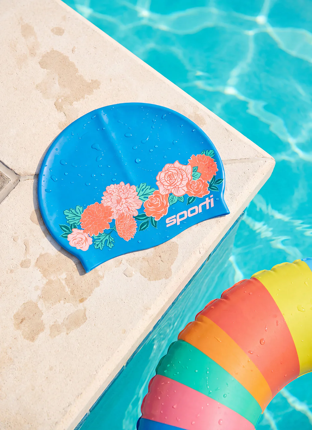 Sporti Island Bouquet Silicone Swim Cap - Image 3