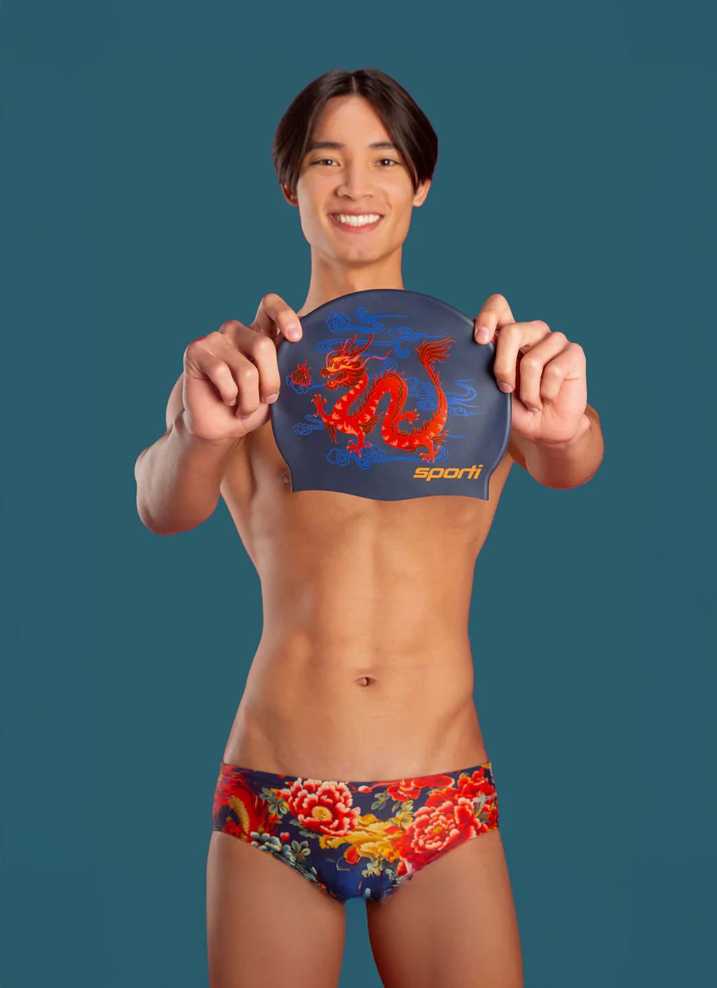 Sporti Limited Edition Dragonfire Silicone Swim Cap - Image 7