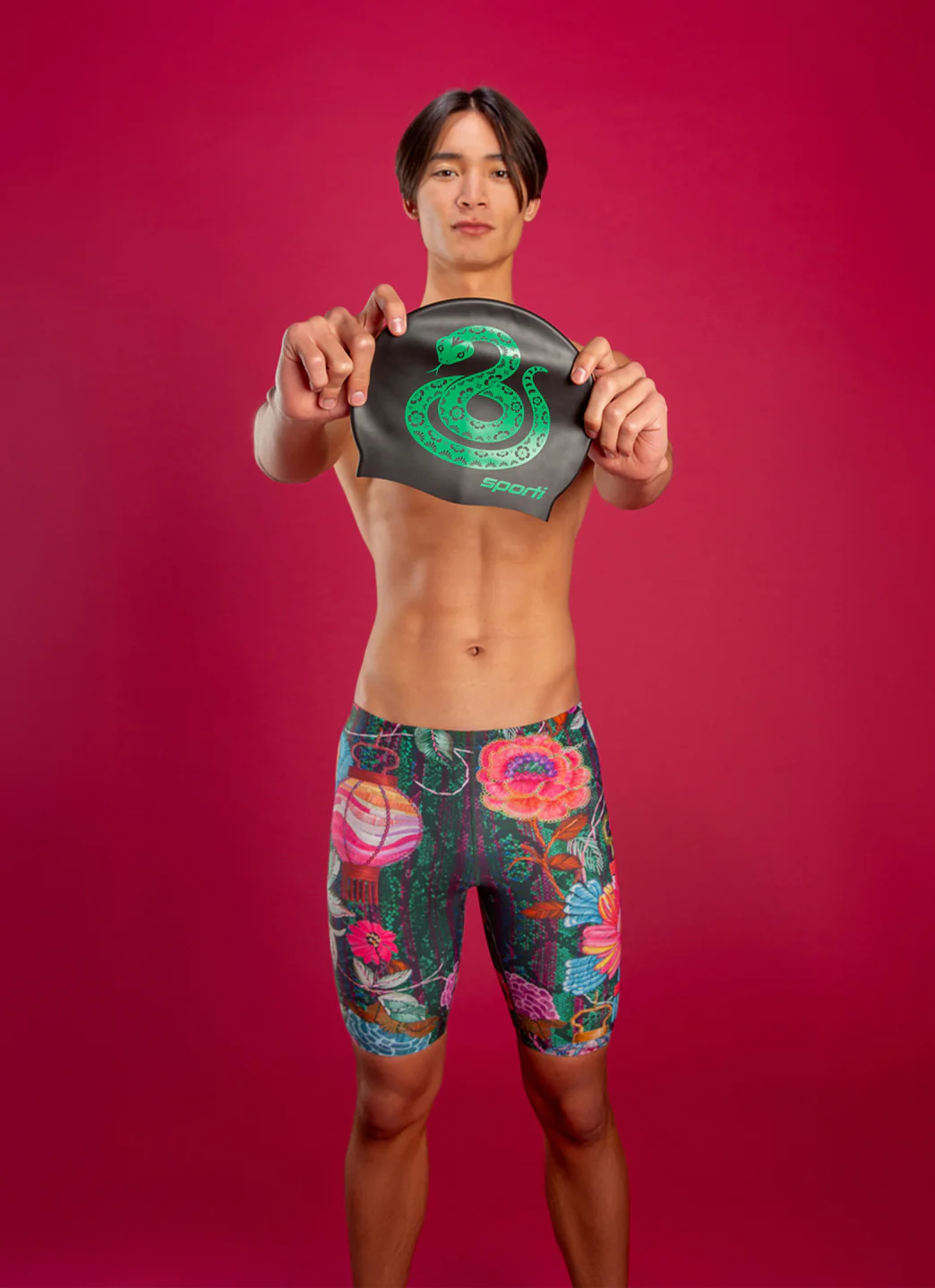 Sporti Limited Edition Snake Silicone Swim Cap - Image 6