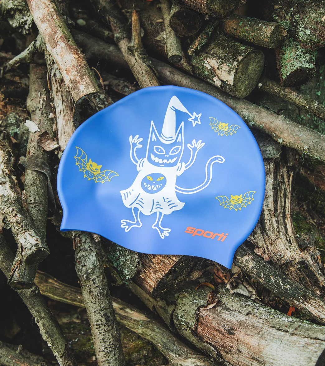 Sporti Limited Edition Witch Cat Silicone Swim Cap - Image 7