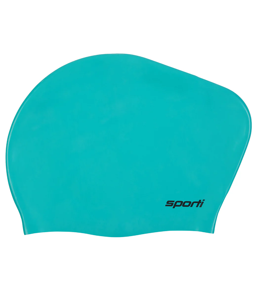 Sporti Long Hair Bun Silicone Swim Cap Set of 2 - Image 8