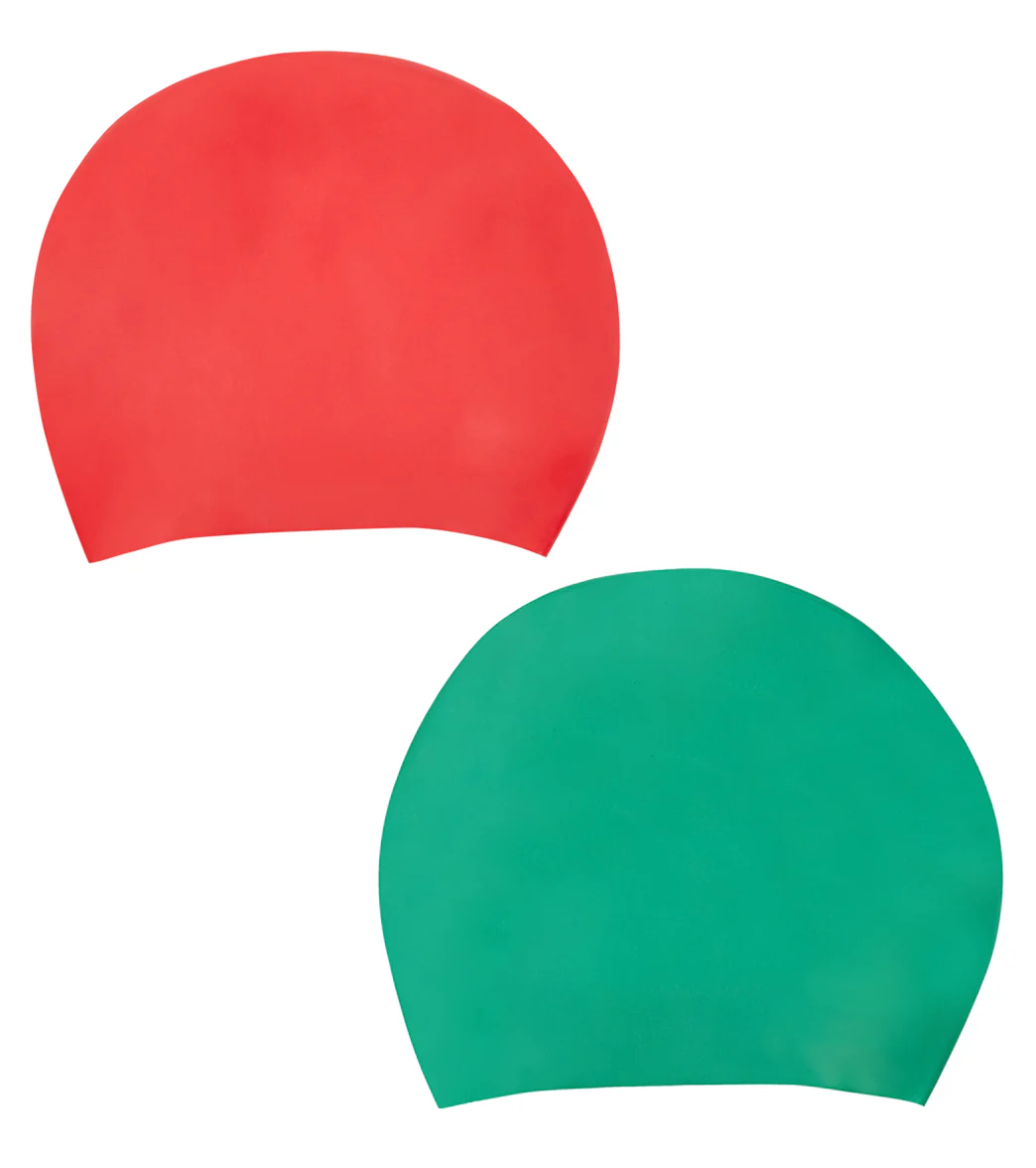 Sporti Long Hair Silicone Swim Cap Set of 2 - Image 10