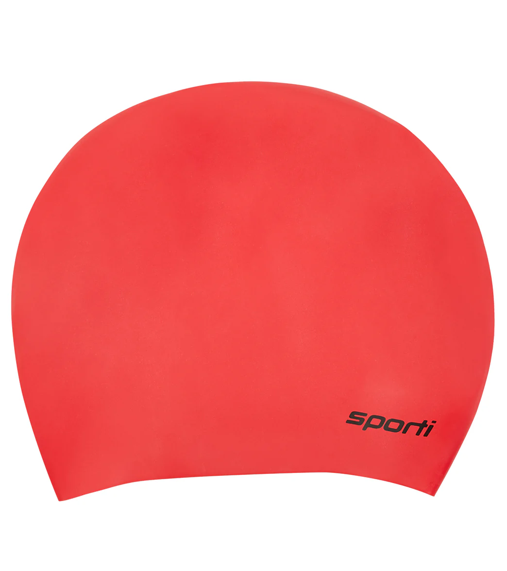 Sporti Long Hair Silicone Swim Cap Set of 2 - Image 4