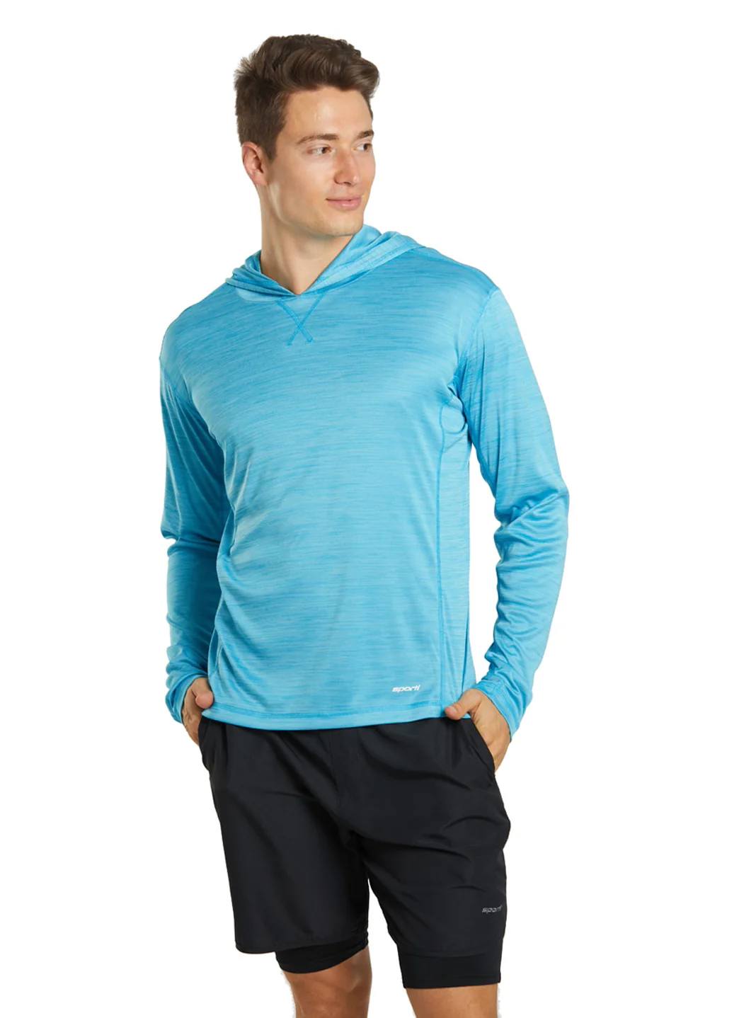 Sporti Men's L/S Hybrid II Hooded UPF 50+ Sun Shirt - Image 3