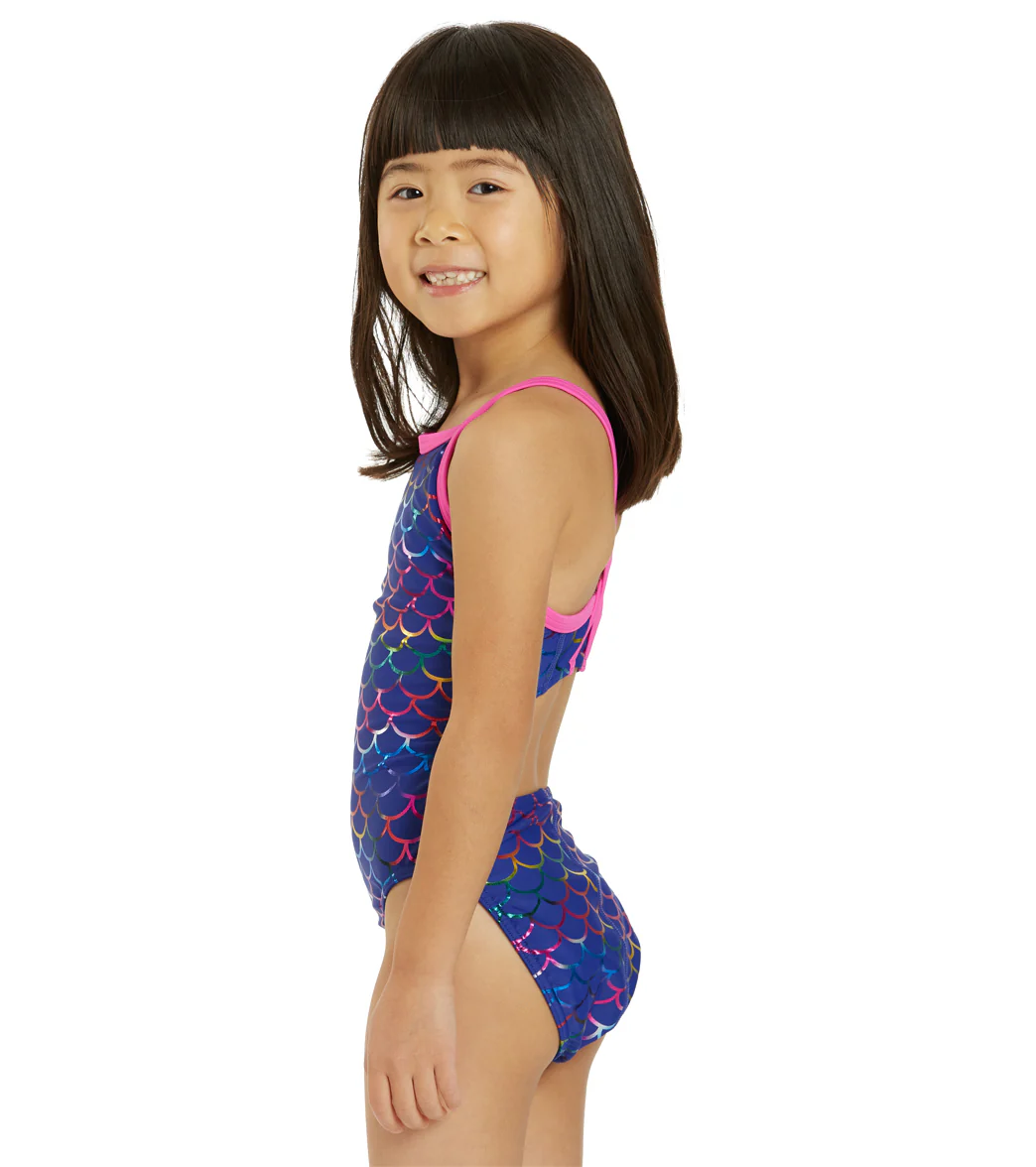 Sporti Mermaid Fancy Foil Thin Strap One Piece Swimsuit Youth (22-28) - Image 5