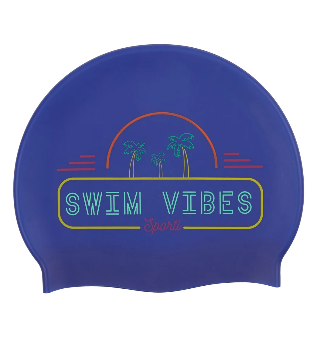 Sporti Miami Vibes Silicone Swim Cap - Image 2