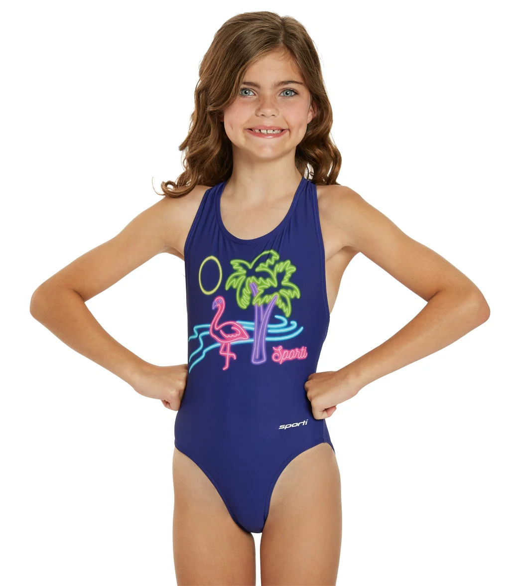 Sporti Miami Vibes Wide Strap Cross Back One Piece Swimsuit Youth (22-28) - Image 2