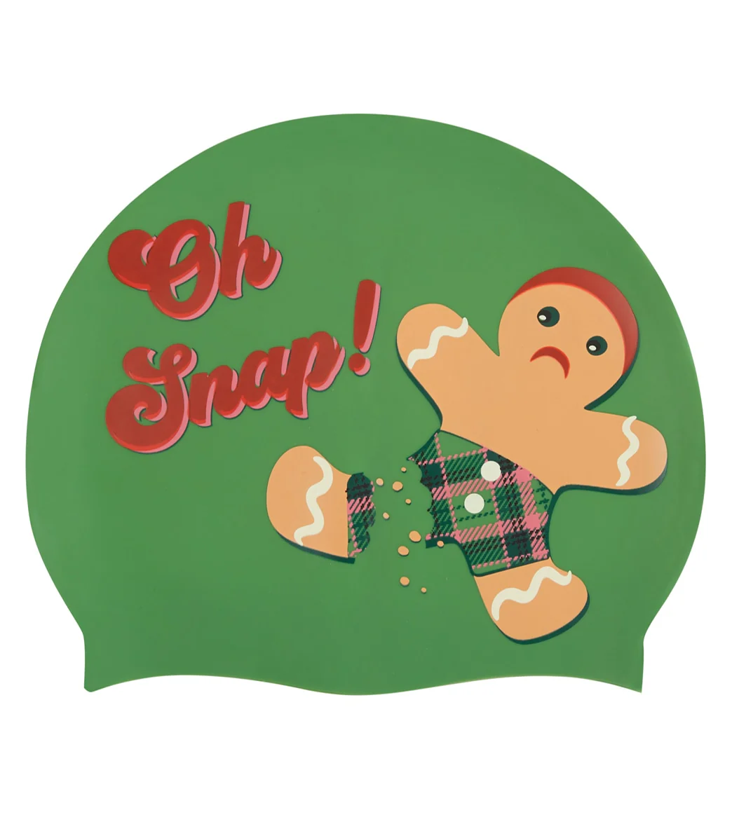 Sporti Oh Snap Gingerbread Silicone Swim Cap Jr. - Image 5