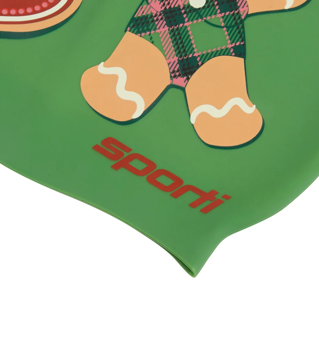 Sporti Oh Snap Gingerbread Silicone Swim Cap Jr. - Image 6