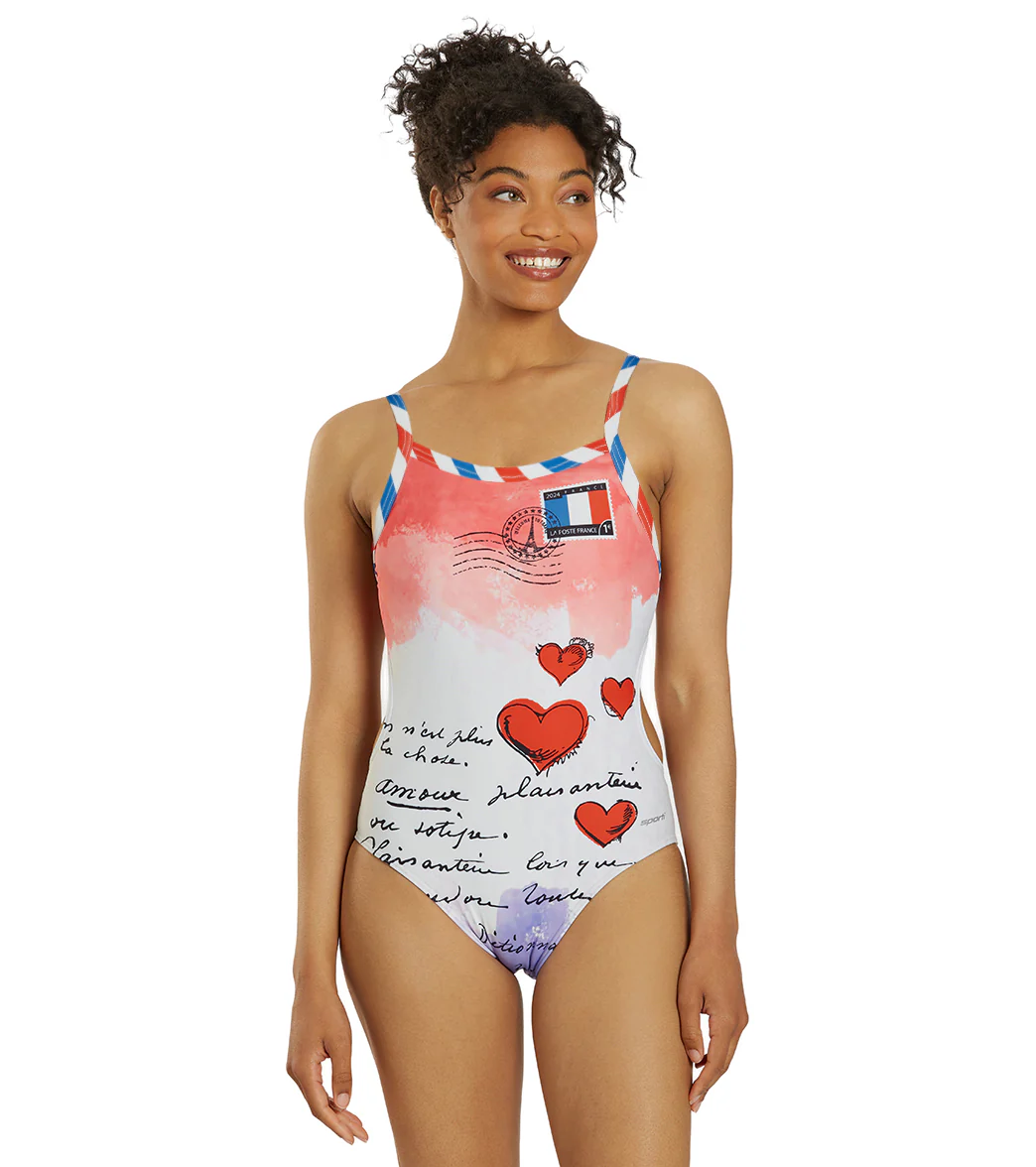 Sporti Paris Love Letters Thin Strap One Piece Swimsuit (22-44) - Image 2