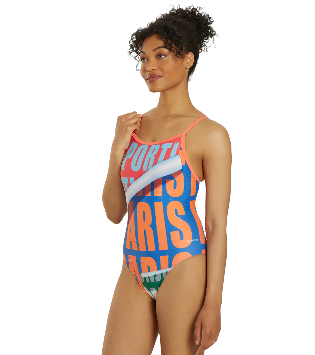Sporti Paris Metro Pop Thin Strap One Piece Swimsuit (22-44) - Image 7
