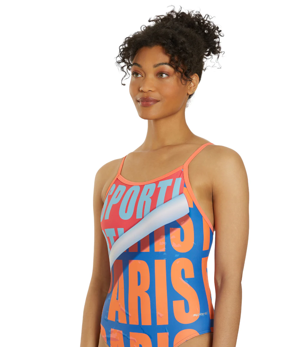 Sporti Paris Metro Pop Thin Strap One Piece Swimsuit (22-44) - Image 8