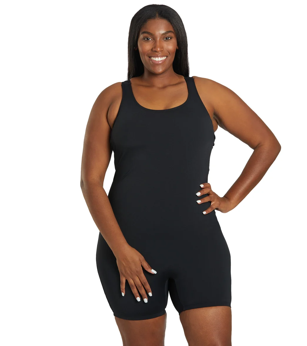 Sporti Plus Size HydroLast Chlorine Resistant Scoop Back Unitard One Piece Swimsuit - Image 2