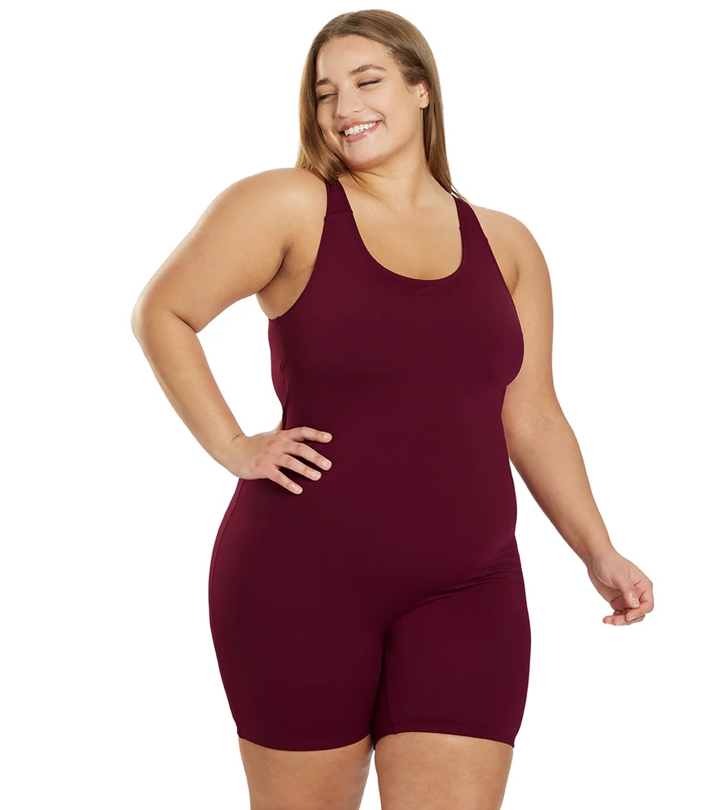 Sporti Plus Size HydroLast Chlorine Resistant Scoop Back Unitard One Piece Swimsuit - Image 33