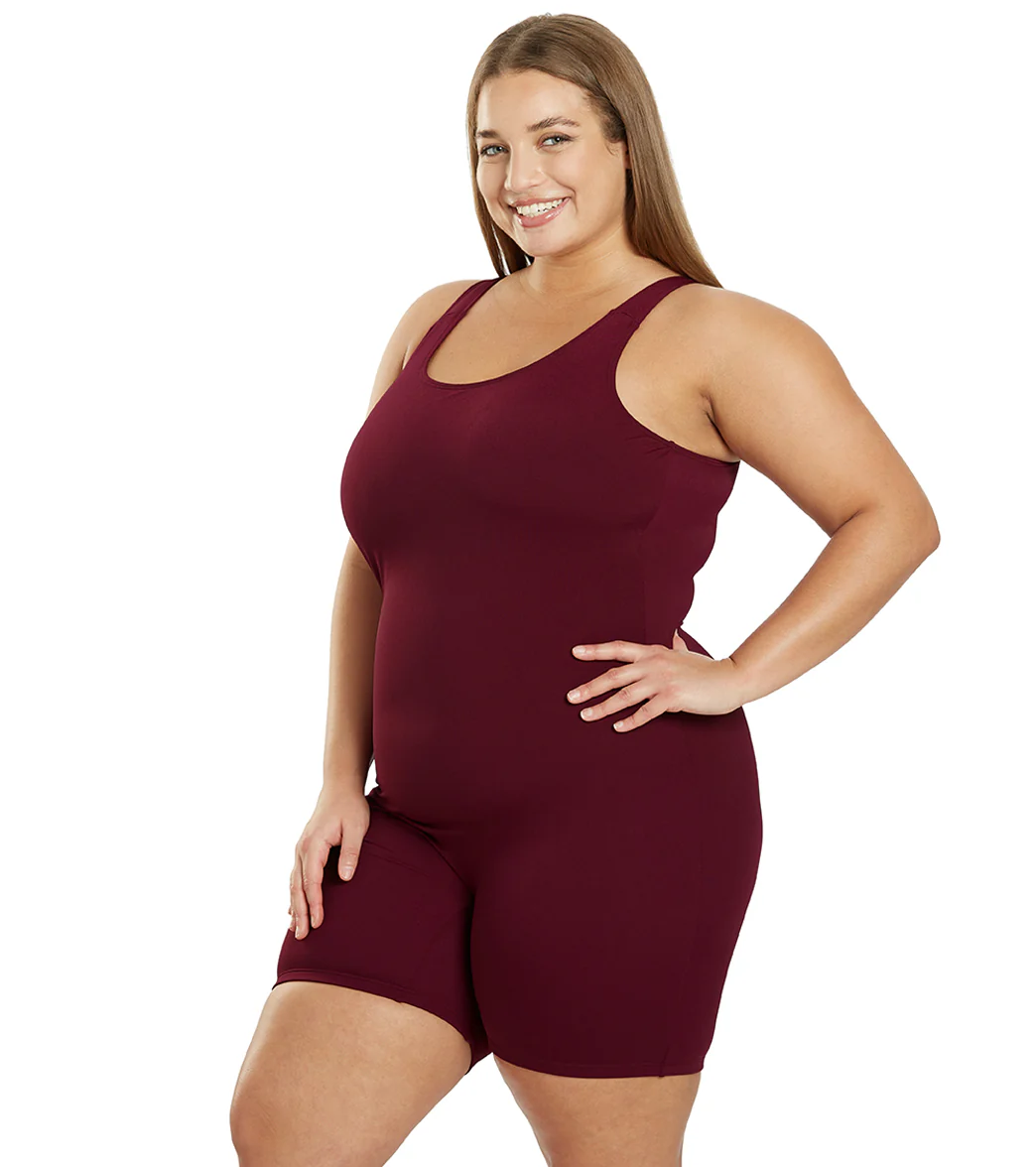 Sporti Plus Size HydroLast Chlorine Resistant Scoop Back Unitard One Piece Swimsuit - Image 36