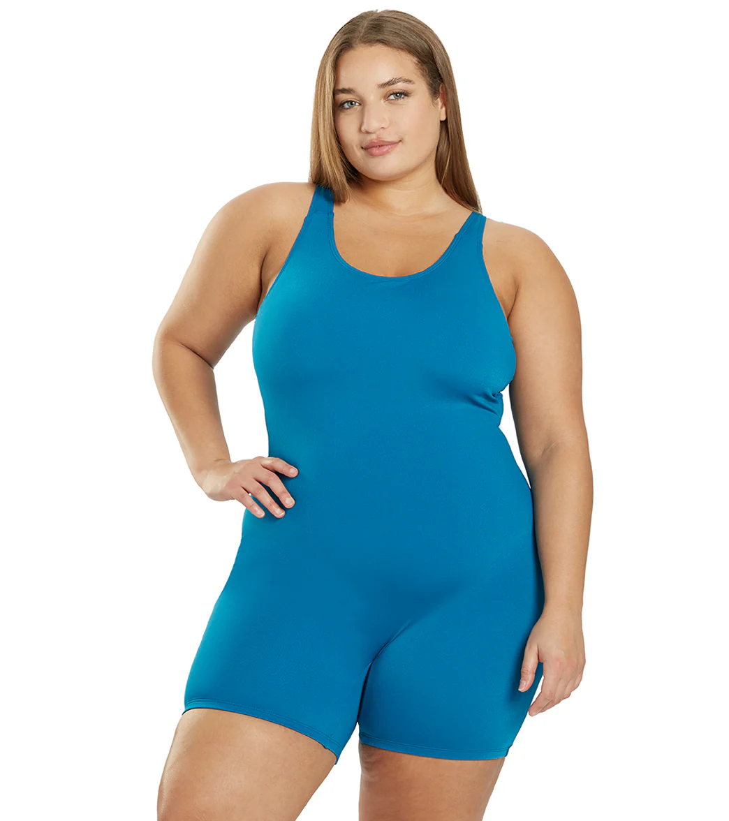 Sporti Plus Size HydroLast Chlorine Resistant Scoop Back Unitard One Piece Swimsuit - Image 52