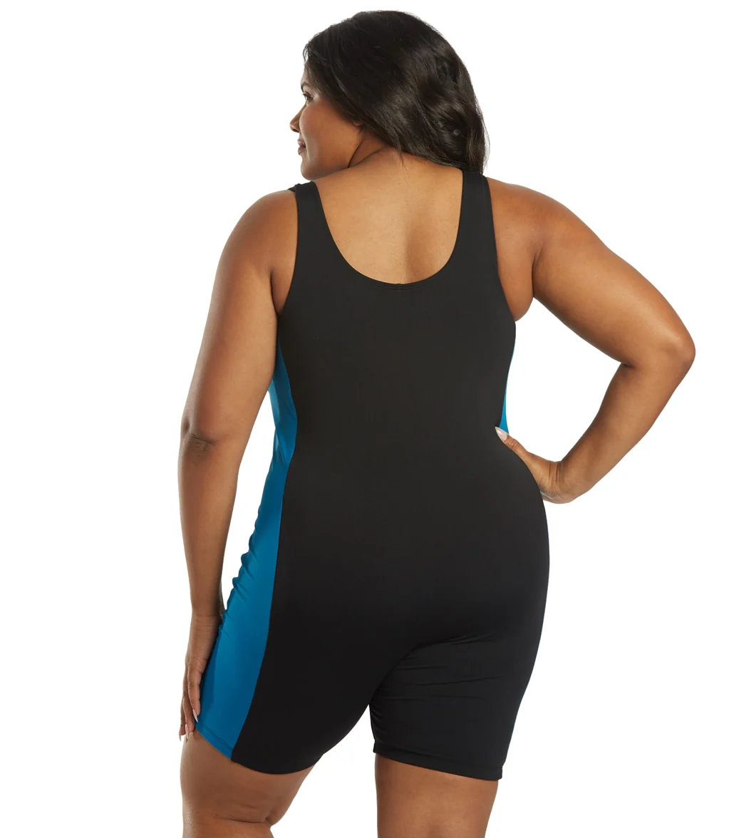 Sporti Plus Size HydroLast Chlorine Resistant Splice Scoop Back Unitard One Piece Swimsuit - Image 10