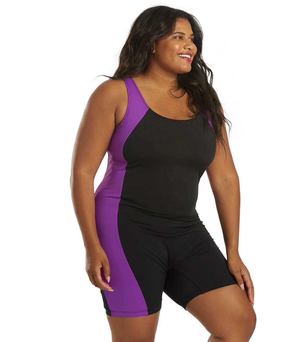 Sporti Plus Size HydroLast Chlorine Resistant Splice Scoop Back Unitard One Piece Swimsuit - Image 16