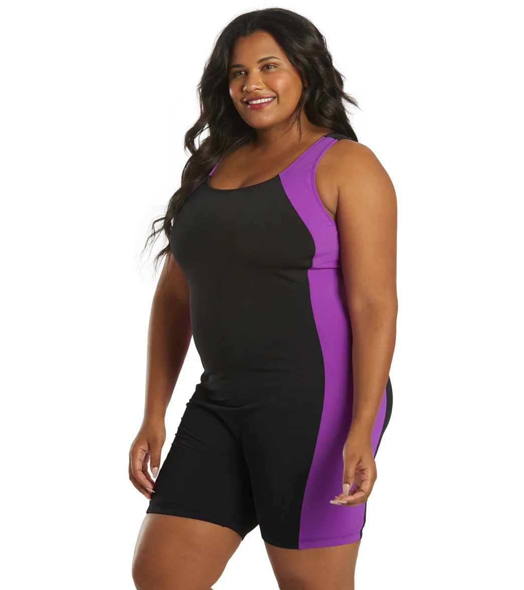 Sporti Plus Size HydroLast Chlorine Resistant Splice Scoop Back Unitard One Piece Swimsuit - Image 19