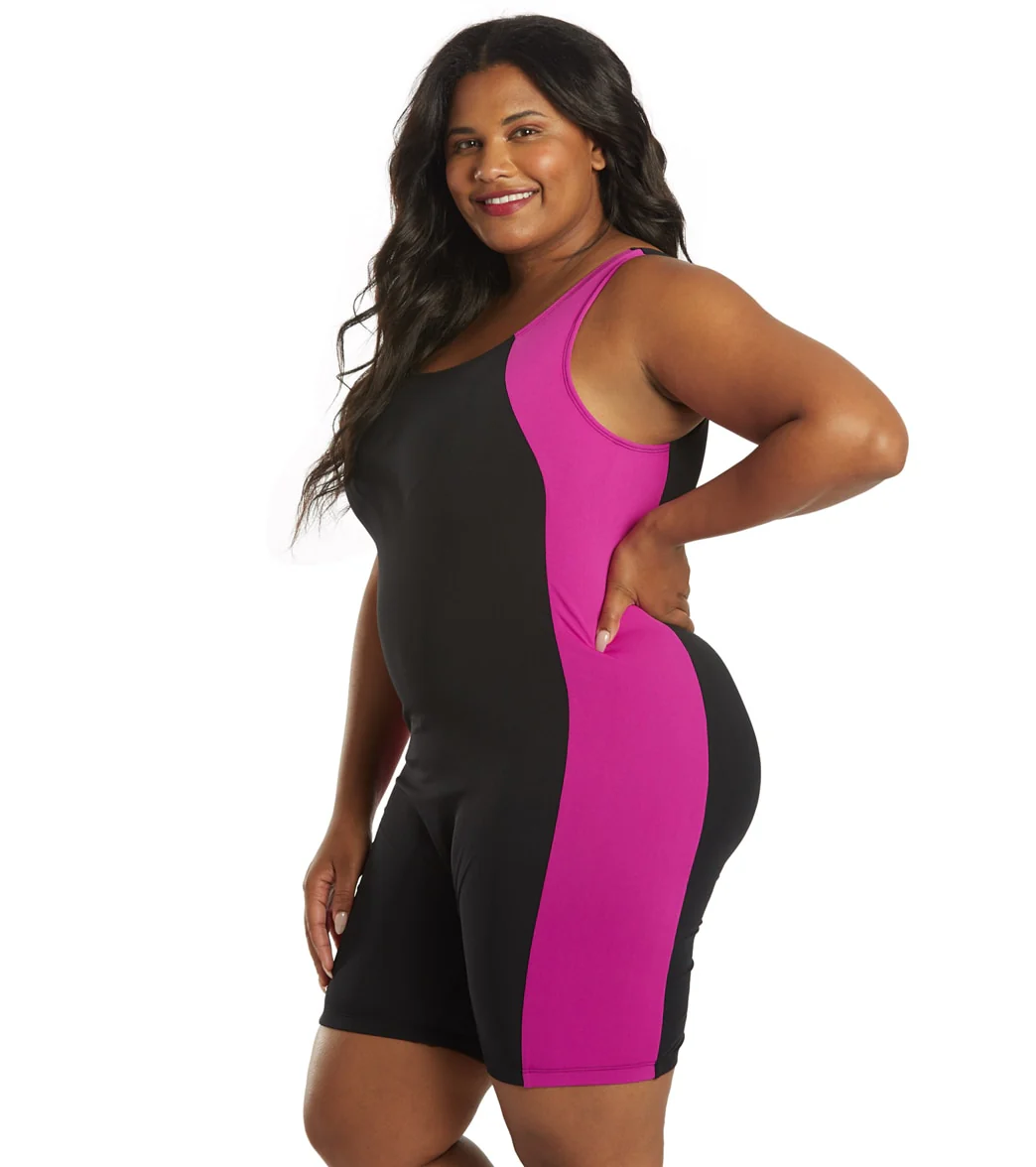 Sporti Plus Size HydroLast Chlorine Resistant Splice Scoop Back Unitard One Piece Swimsuit - Image 5
