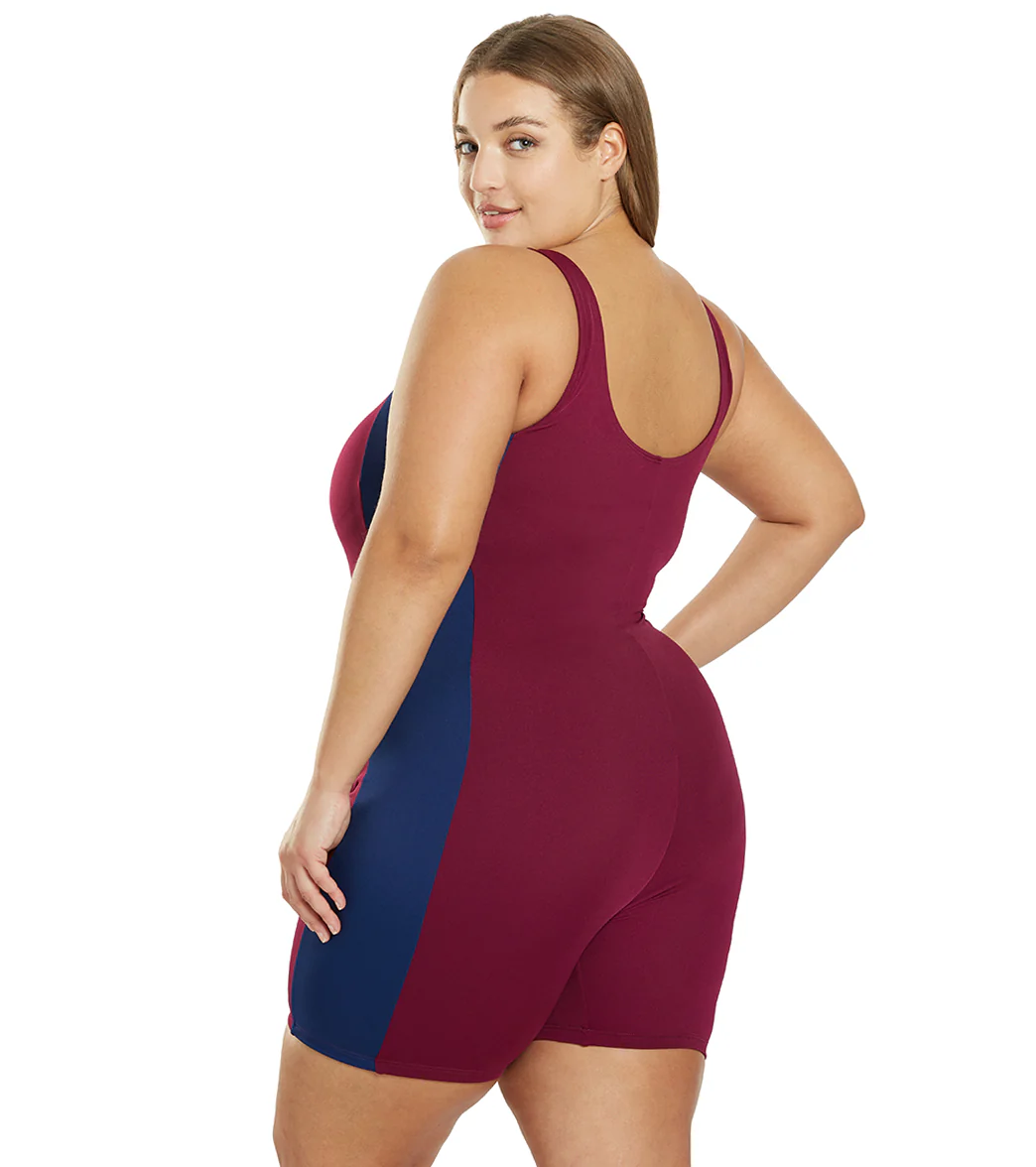Sporti Plus Size HydroLast Chlorine Resistant Splice Scoop Back Unitard One Piece Swimsuit - Image 16