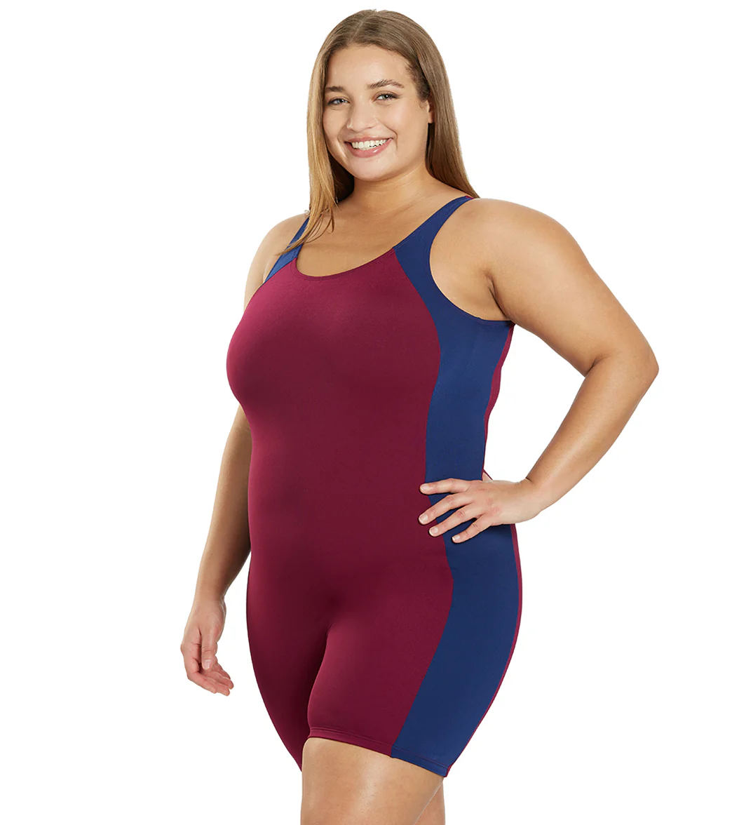 Sporti Plus Size HydroLast Chlorine Resistant Splice Scoop Back Unitard One Piece Swimsuit - Image 17