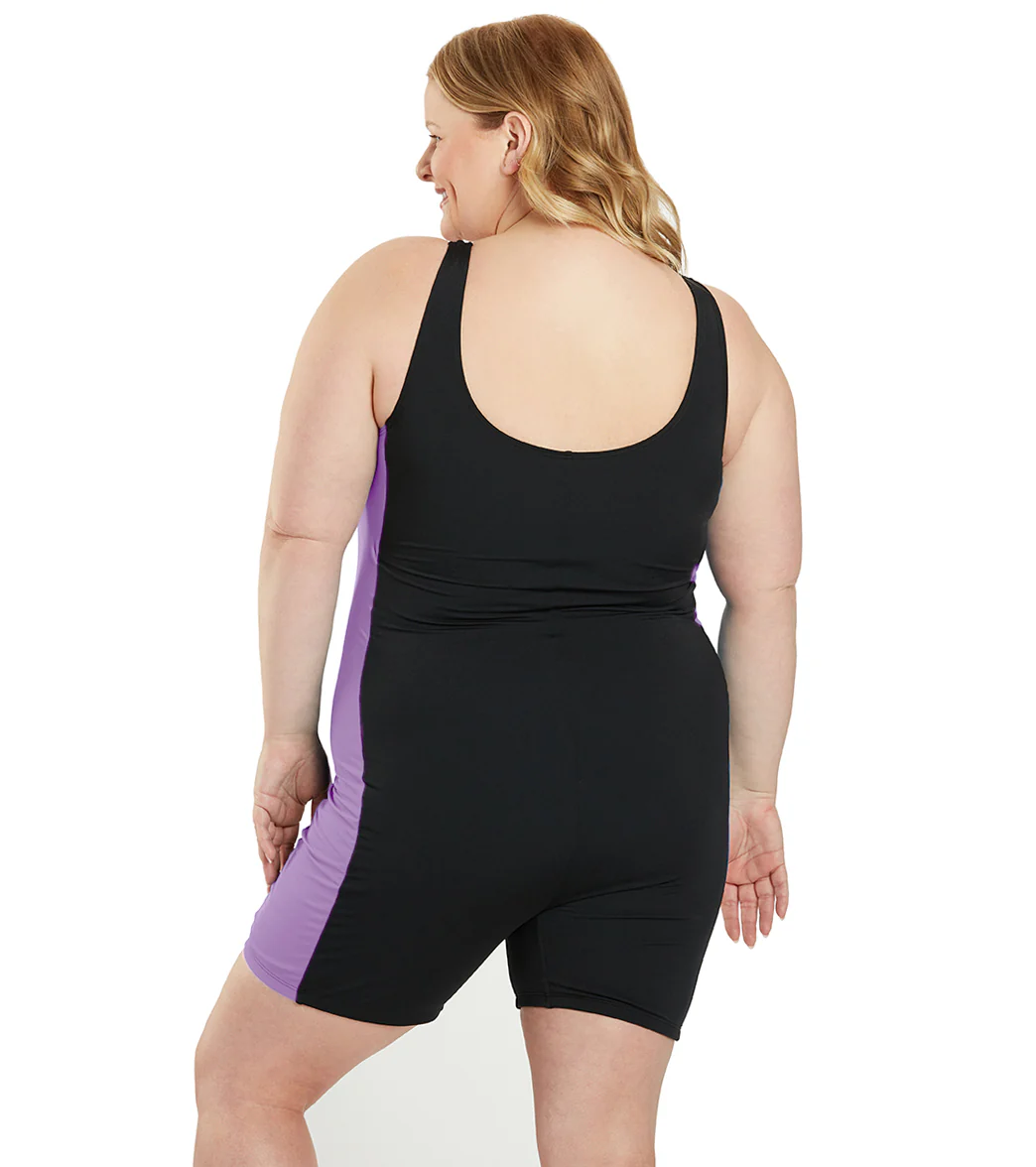 Sporti Plus Size HydroLast Chlorine Resistant Splice Scoop Back Unitard One Piece Swimsuit - Image 30