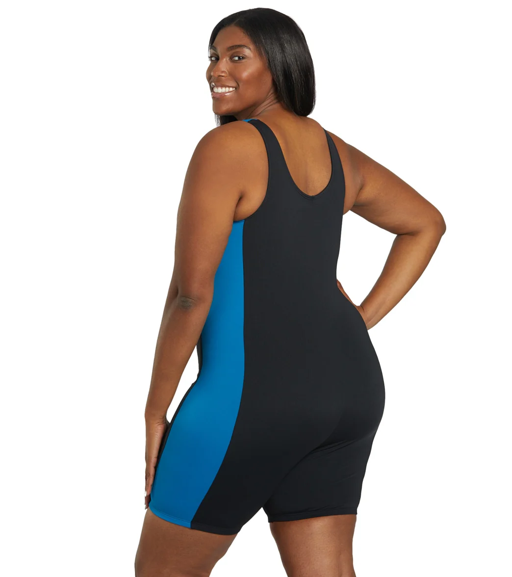 Sporti Plus Size HydroLast Chlorine Resistant Splice Scoop Back Unitard One Piece Swimsuit - Image 4