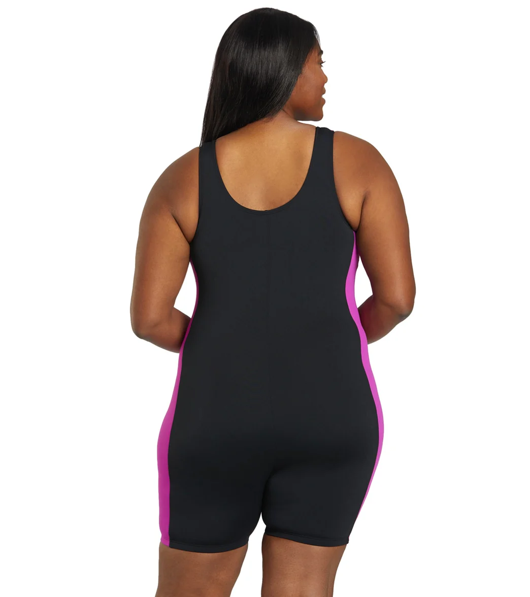 Sporti Plus Size HydroLast Chlorine Resistant Splice Scoop Back Unitard One Piece Swimsuit - Image 42
